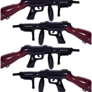 Inflatable Tommy Gun Party Decorations - Black & Brown